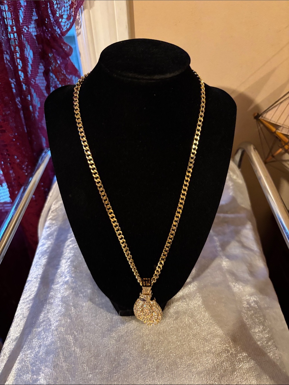 Gold-Tone Pavé Pendant Chain Necklace - Women Jewelry